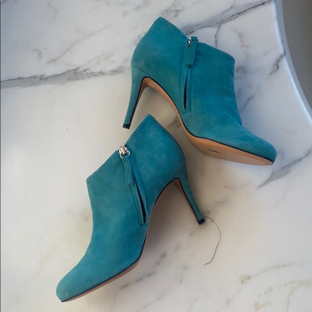 Turquoise Suede Booties - Picture 2 of 6